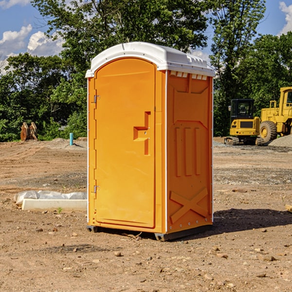 how often are the portable restrooms cleaned and serviced during a rental period in Clarksville Iowa